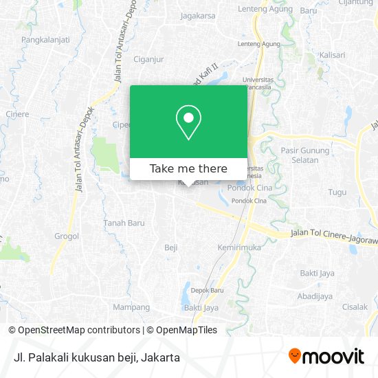 Jl. Palakali kukusan beji map