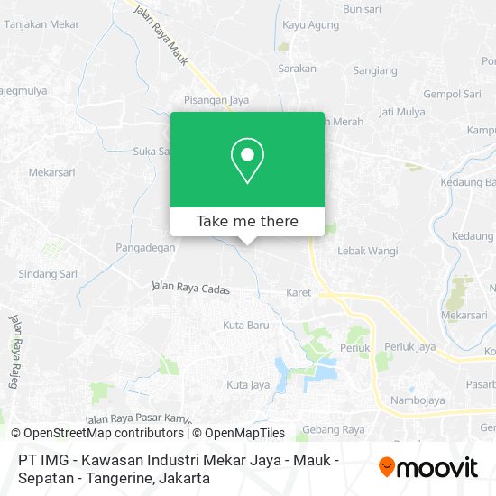 PT IMG - Kawasan Industri Mekar Jaya - Mauk - Sepatan - Tangerine map