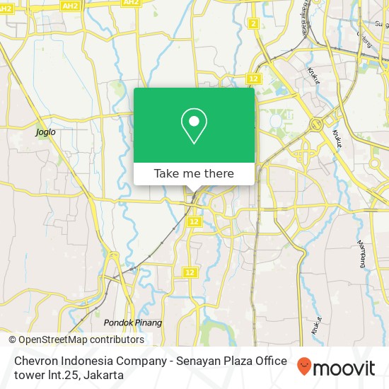 Chevron Indonesia Company - Senayan Plaza Office tower lnt.25 map