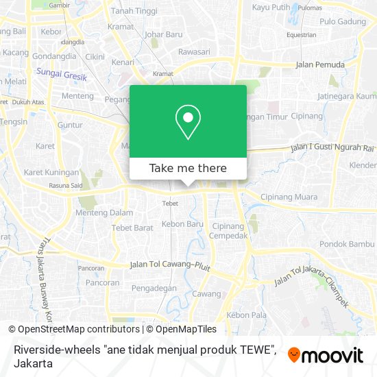 Riverside-wheels "ane tidak menjual produk TEWE" map