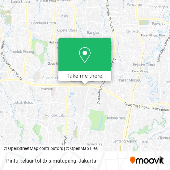 Pintu keluar tol tb simatupang map
