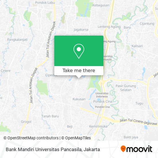 Bank Mandiri Universitas Pancasila map