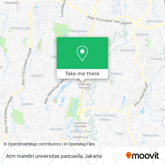 Atm mandiri universitas pancasila map