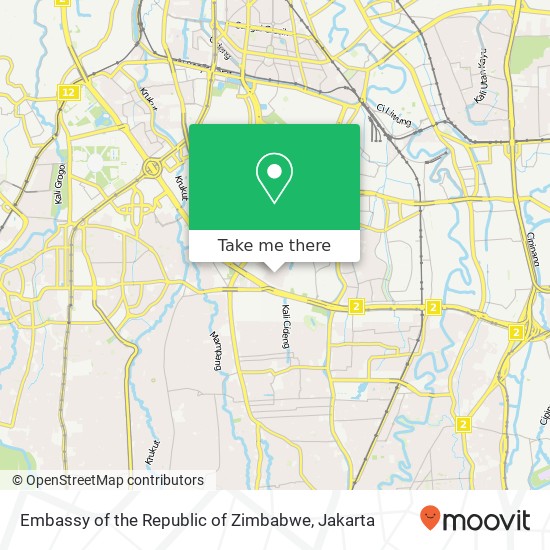 Embassy of the Republic of Zimbabwe map