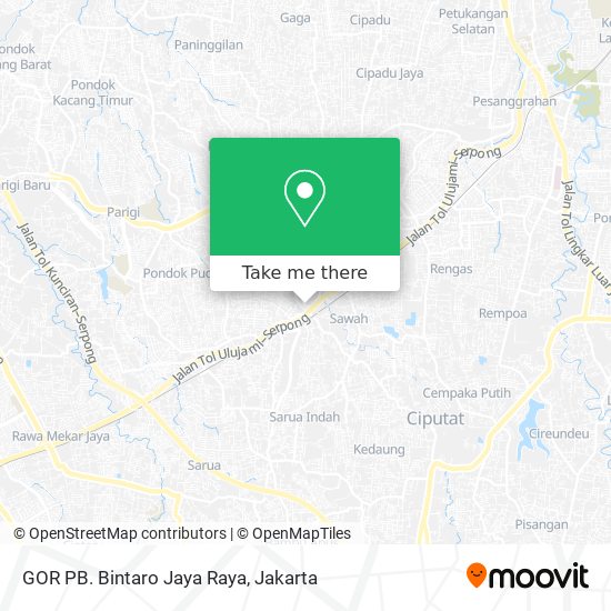 GOR PB. Bintaro Jaya Raya map