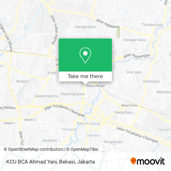 KCU BCA Ahmad Yani, Bekasi map