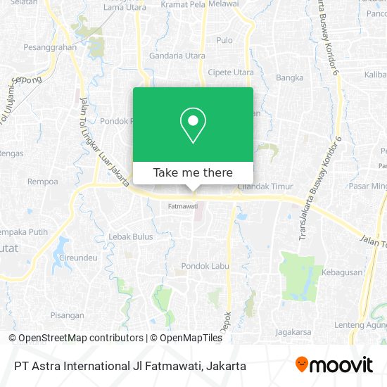 PT Astra International Jl Fatmawati map