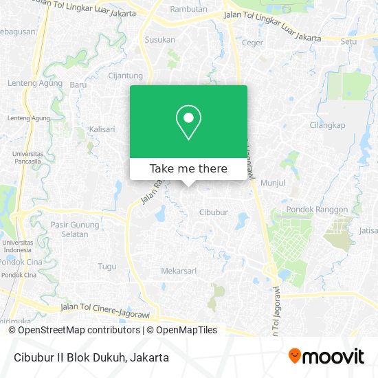 Cibubur II Blok Dukuh map