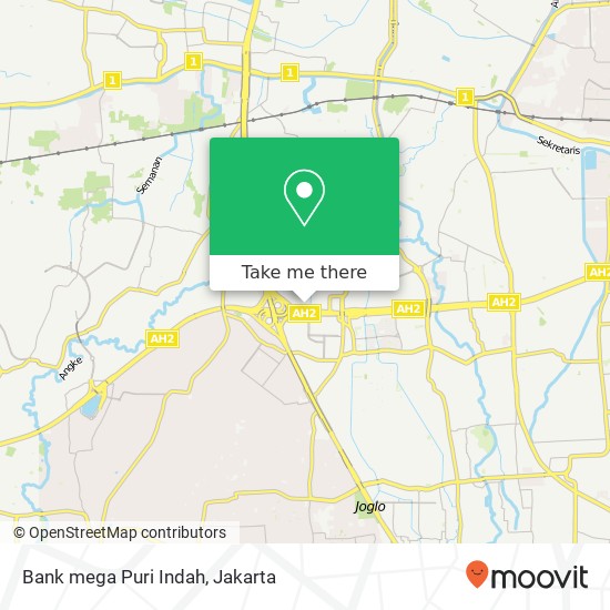 Bank mega Puri Indah map