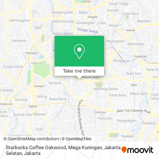 Starbucks Coffee Oakwood, Mega Kuningan, Jakarta Selatan map