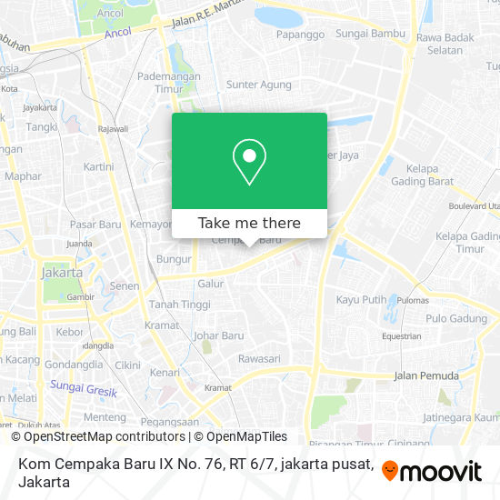 Kom Cempaka Baru IX No. 76, RT 6 / 7, jakarta pusat map