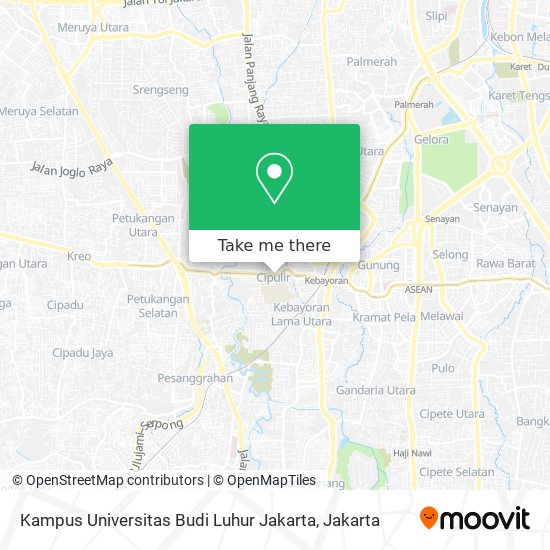 Kampus Universitas Budi Luhur Jakarta map