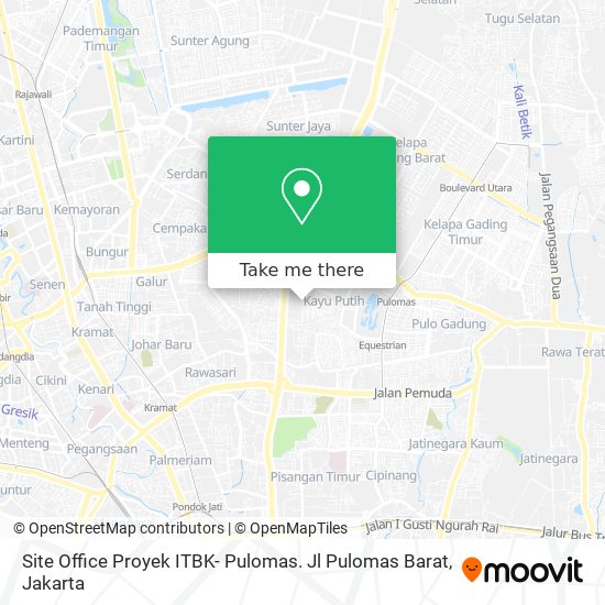 Site Office Proyek ITBK- Pulomas. Jl Pulomas Barat map