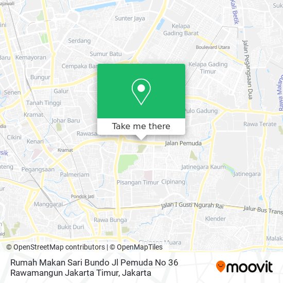 Rumah Makan Sari Bundo Jl Pemuda No 36 Rawamangun Jakarta Timur map