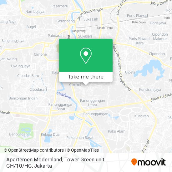 Apartemen Modernland, Tower Green unit GH / 10 / HG map