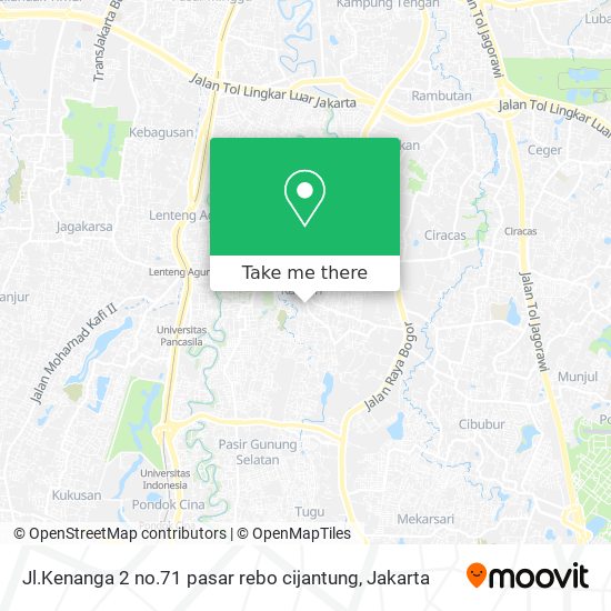 Jl.Kenanga 2 no.71 pasar rebo cijantung map
