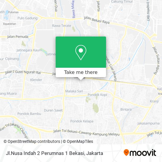Jl.Nusa Indah 2 Perumnas 1 Bekasi map