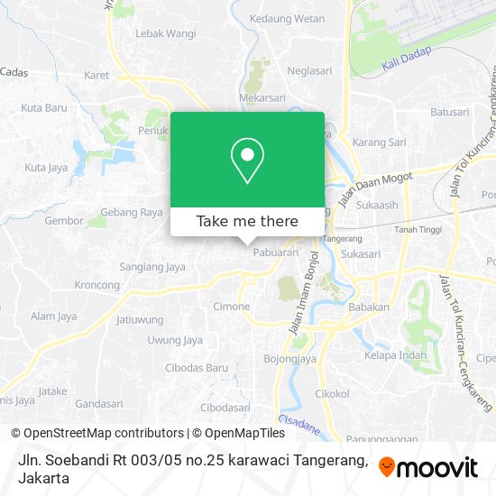 Jln. Soebandi Rt 003 / 05 no.25 karawaci Tangerang map