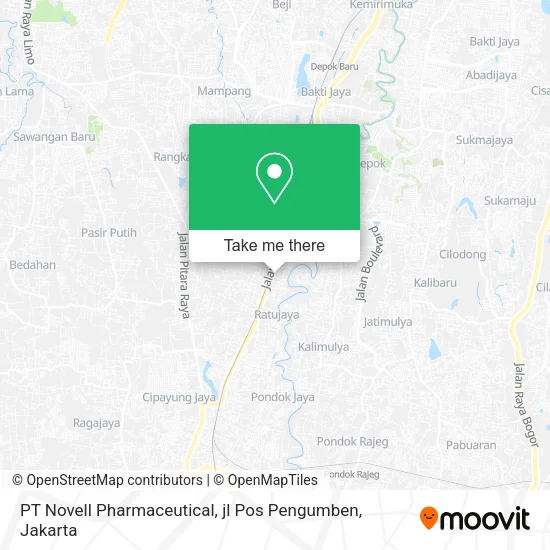 PT Novell Pharmaceutical, jl Pos Pengumben map