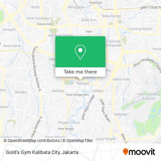 Gold's Gym Kalibata City map