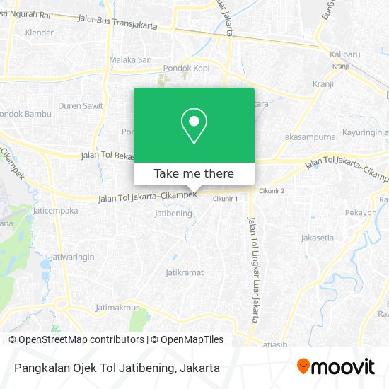 Pangkalan Ojek Tol Jatibening map