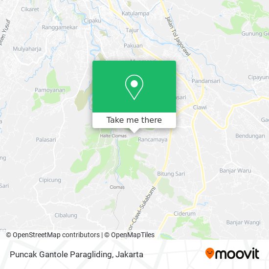 Puncak Gantole Paragliding map