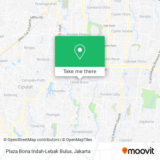 Plaza Bona Indah-Lebak Bulus map