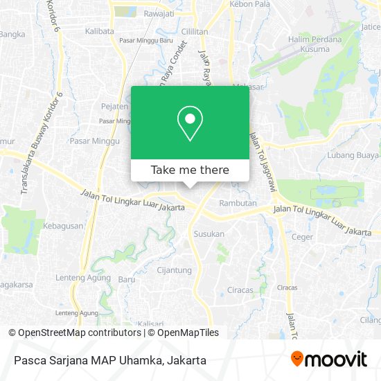 Pasca Sarjana MAP Uhamka map