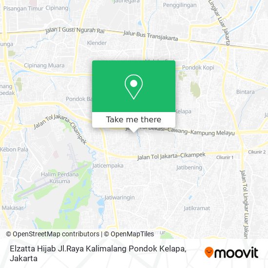 Elzatta Hijab Jl.Raya Kalimalang Pondok Kelapa map