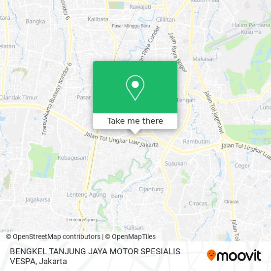 BENGKEL TANJUNG JAYA MOTOR SPESIALIS VESPA map