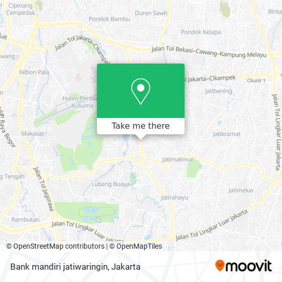 How to get to Bank mandiri jatiwaringin in Kota Bekasi by Bus?