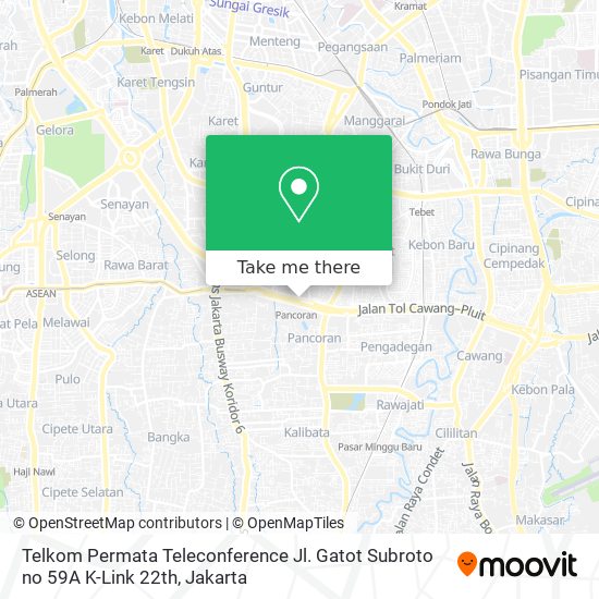 Telkom Permata Teleconference Jl. Gatot Subroto no 59A K-Link 22th map