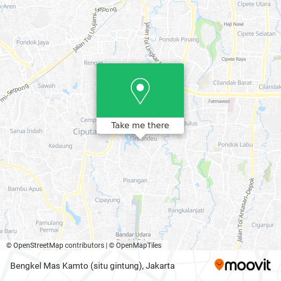Bengkel Mas Kamto (situ gintung) map