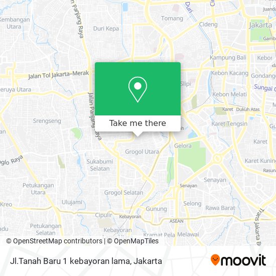 Jl.Tanah Baru 1 kebayoran lama map