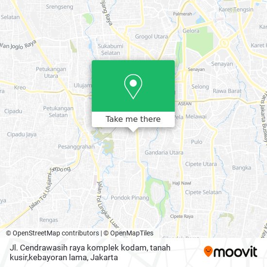 Jl. Cendrawasih raya komplek kodam, tanah kusir,kebayoran lama map