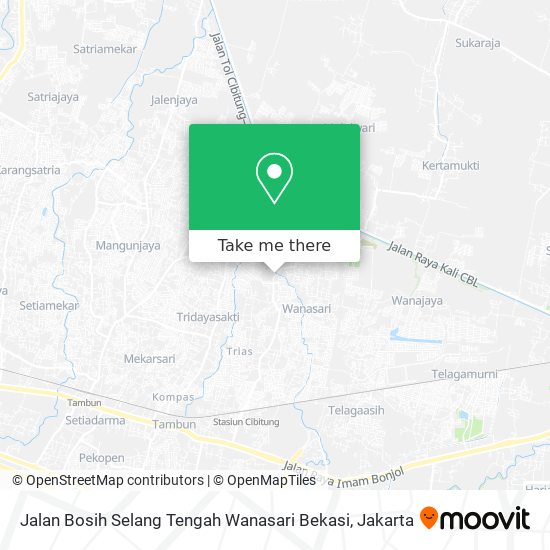 Jalan Bosih Selang Tengah Wanasari Bekasi map