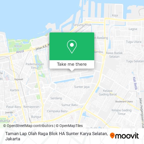 Taman Lap Olah Raga Blok HA Sunter Karya Selatan map