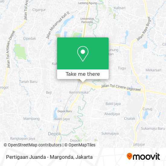 Pertigaan Juanda - Margonda map