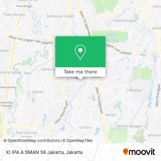 XI IPA A SMAN 58 Jakarta map