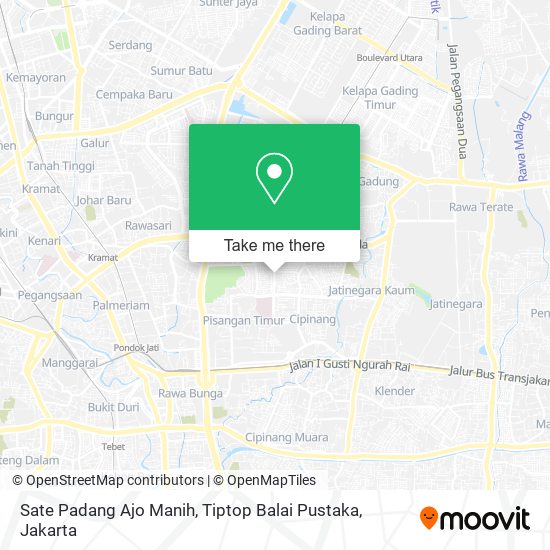 Sate Padang  Ajo Manih, Tiptop Balai Pustaka map