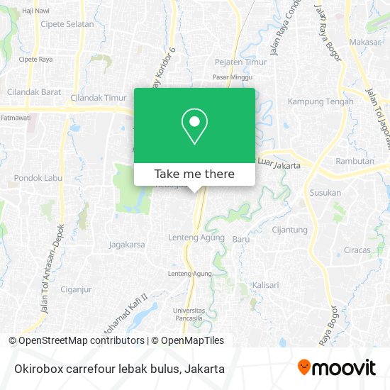 Okirobox carrefour lebak bulus map