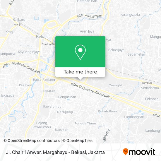 Jl. Chairil Anwar, Margahayu - Bekasi map