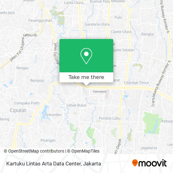 Kartuku Lintas Arta Data Center map