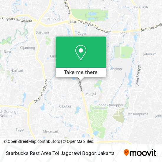 Starbucks Rest Area Tol Jagorawi Bogor map
