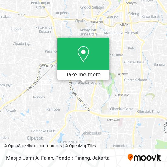 Masjid Jami Al Falah, Pondok Pinang map
