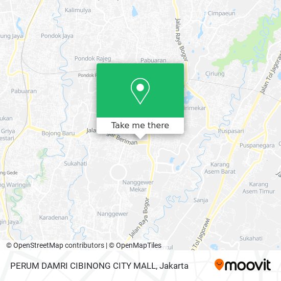 PERUM DAMRI CIBINONG CITY MALL map