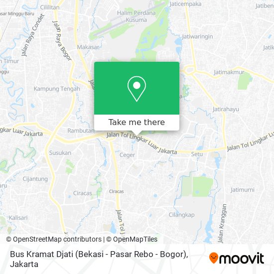 Bus Kramat Djati (Bekasi - Pasar Rebo - Bogor) map