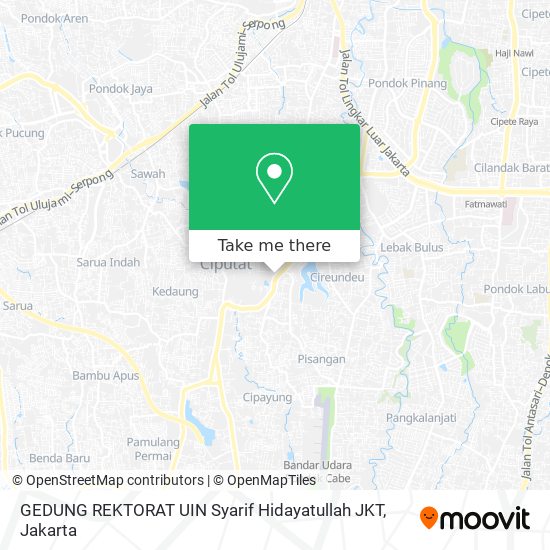 GEDUNG REKTORAT UIN Syarif Hidayatullah JKT map