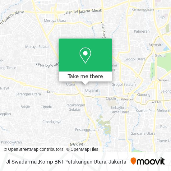 Jl Swadarma ,Komp BNI Petukangan Utara map