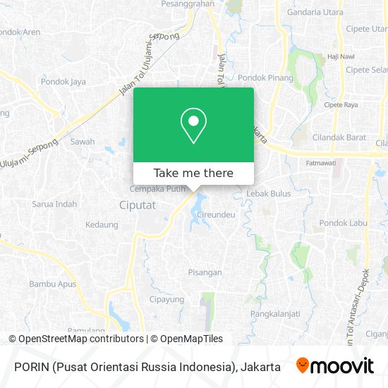 PORIN (Pusat Orientasi Russia Indonesia) map